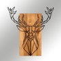 Wallity Escultura de Pared Deer Negro y Nogal